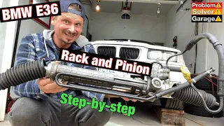 BMW E36 Rack and Pinion removal and installation. BMW E36 steering gear.