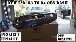 New LMC Dash for 88 to 94 OBS Chevy trucks, also black interior project truck update