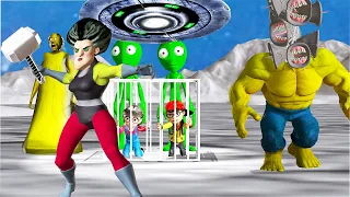 Scary Teacher 3D Hero Miss T Rescue Nick and Tani Escape Alien and Granny and Siren Head Mods Hulk
