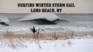 Winter Storm Gail Surfing In Long Beach NY