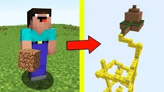 НУБ СЛЕЗАЕТ С ВЫСОКОГО СТОЛБА В МАЙНКРАФТ! СПИРАЛЬ ИЗ ЛАКИ БЛОКОВ В MINECRAFT !!