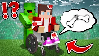 JJ and Mikey Broke His Body and Got in Hospital in Minecraft Challenge - JJ and Mikey Maizen Mizen