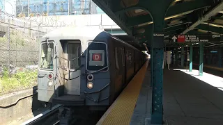 NYC Subway: R68 Cars with Paper Rollsign Replacements on the D and Q Lines