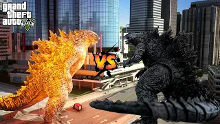 Nuclear Godzilla vs King Godzilla 2014 (GTA 5 Mod) 4k