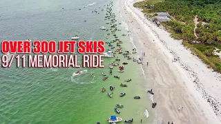 300 JET SKIS Take Over Fort DeSoto on 9/11 Memorial Ride