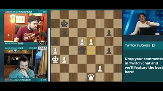 Magnus mouselipped/premoved and blundered Queen against Hikaru