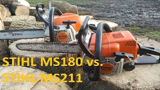 STIHL MS 180 vs. STIHL MS 211 cutting firewood