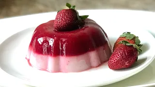 Strawberry jelly pudding recipe | strawberry pudding recipe | strawberry jelly recipe