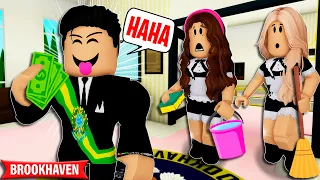 FINGIMOS SER EMPREGADAS e DESCOBRIMOS o SEGREDO do PRESIDENTE|Historinhas Brookhaven Roblox Bibi Lud