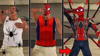 Franklin Bitten By Spiders To Become Spiderman in GTA V ! GTA V Avengers