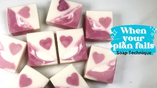 Pink Heart Cold Process Soap.  When mistakes are made, and result is beautiful.