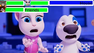 Talking tom and Talking Angela And Talking Hank And Friends VS House With healthbars