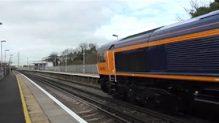 (HD) GBRf's 'new' 66782 in Charity Railtours livery passes Northfleet working 0Y63 - 22/1/18