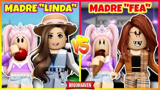 ADOPTADA POR MADRE LINDA Y MADRE FEA 😱 Roblox Brookhaven rp Mini Pelicula (Historias con Voces)