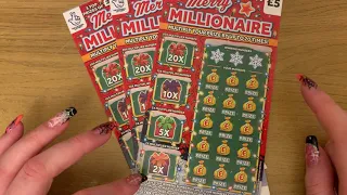Merry Millionaire £5 Scratch Cards!! UK National Lottery Christmas 2023 Scratchcards from Tesco 🤞🏼