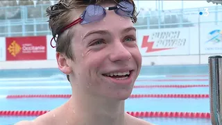 Toulouse : le jeune nageur du TOEC Léon Marchand champion de France toutes catégories