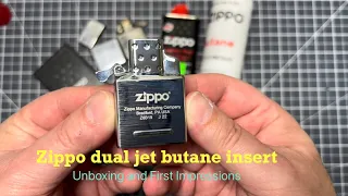 Zippo dual jet butane insert unboxing and first impressions