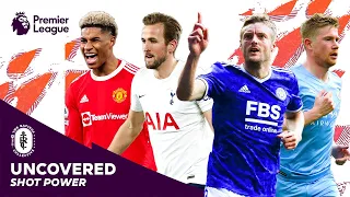 Footballers with INSANE shot power ⚡️ Rashford, Kane, Vardy, De Bruyne & more!