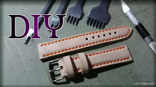 Cara membuat strap jam tangan dari kulit / making a leather strap watch