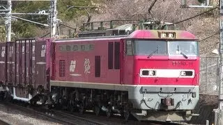 (HD) EF510 Eco-Power レッドサンダー 日本海縦貫線の電気機関車 (高速貨物列車)