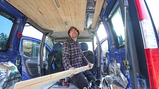 I Built A Wooden Roof For My Van Alone | Fiat Doblo Van Conversion DIY | ep.06