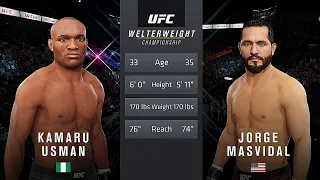 Kamaru Usman Vs. Jorge Masvidal : UFC 4 Gameplay (Legendary Difficulty) (AI Vs AI) (PS4)