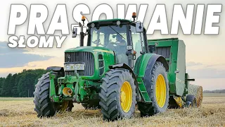 Zapchana prasa🤔 Prasowanie słomy 2023 ✓John Deere 6830 premium ✓Prasa John Deere 590