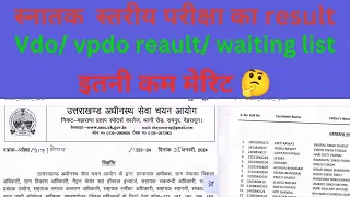 स्नातक स्तरीय परीक्षा, vdo / vpdo result, waiting list, मेरिट