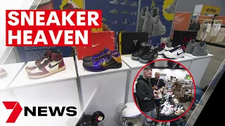 Footwear fans out in force - as Sneakerland comes to Australia | 7NEWS