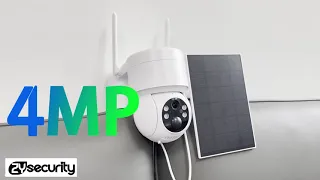 4MP Solar Panel Battery Wifi PTZ IP Camera PIR Human Detection Color Night Vision Outdoor iCSee App