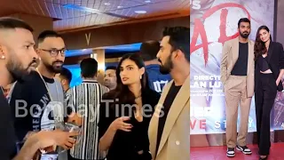 KL Rahul, Athiya Shetty, Hardik Pandya , Krunal Pandya at the screening of Tadap | Rahul and Athiya