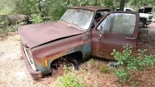 Abandoned 1979 C 20 CHEVY TRUCK Rusting Away. Will IT START!!