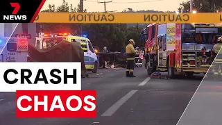 Horror Glen Osmond Road crash cuts power to businesses | 7 News Australia