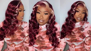 It’s Giving Red Velvet! ￼🧁 Burgundy & Blonde Skunk Stripe Review FT WestKiss Hair | THE TASTEMAKER