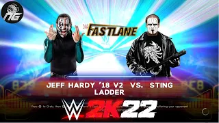 Jeff Hardy Vs Sting INSANE Ladder Match WWE 2K22 Gameplay (FULL MATCH) 4K 60FPS