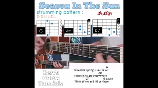 Season In The Sun - Westlife guitar chords w/ lyrics & strumming tutorial