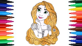 Draw RAPUNZEL from Tangled | Disney Princess | #disney #disneyjunior #art #viral #tangled #rapunzel