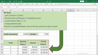 How to calculate PPF in Excel | PPF Excel Calculation | Public Provident Fund  Calculator