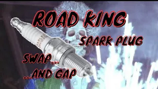 Check your gap! Road King gets new spark plugs. #harleydavidson #sparkplug