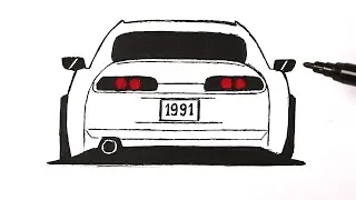 How to draw a Toyota Supra car