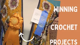 Fair Winning crochet projects -Mosaic crochet, Jane Crow, shawl and Afghan
