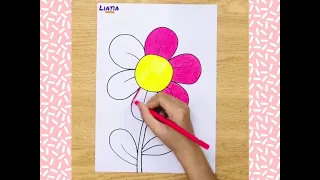 Cách vẽ bông hoa dễ nhất | Vẽ bông hoa đơn giản nhất | How to draw flower easy | Vẽ bông hoa dễ nhất