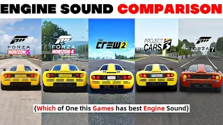 Mclaren F1 & Engine Sound Comparison in FH5, FH4, FM7, THE CREW 2, PROJECT CARS 3, GT7