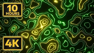 4K BACKGROUNDS 10 Hours Animation Relaxation Screensaver Colorful Video Green Yellow LOOP