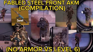 PUBG:Fabled Steel Front AKM (NO ARMOR VS LEVEL 6) (COMPILATION) Metro Royale