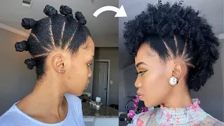 How To: FAUX FROHAWK / MOHAWK ON 4C NATURAL HAIR / PROTECTIVE STYLE/ Tupo1