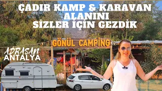 Çadır ve Karavan Kamp Alanı, Adrasan. Gönül Kamp Karavan