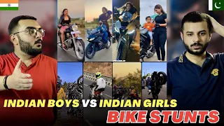 Indian Girls vs Indian Boys Dangerous Bike Stunts Pakistani REACTION! 🔥| KTM Duke | Bullet