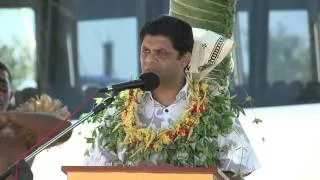 Fijian Minister for Tourism Aiyaz Sayed-Khaiyum launches the new Malolo Cat IV.