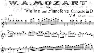 Mozart Violin Concerto No 4 in D, K 218 1mv piano accompaniment